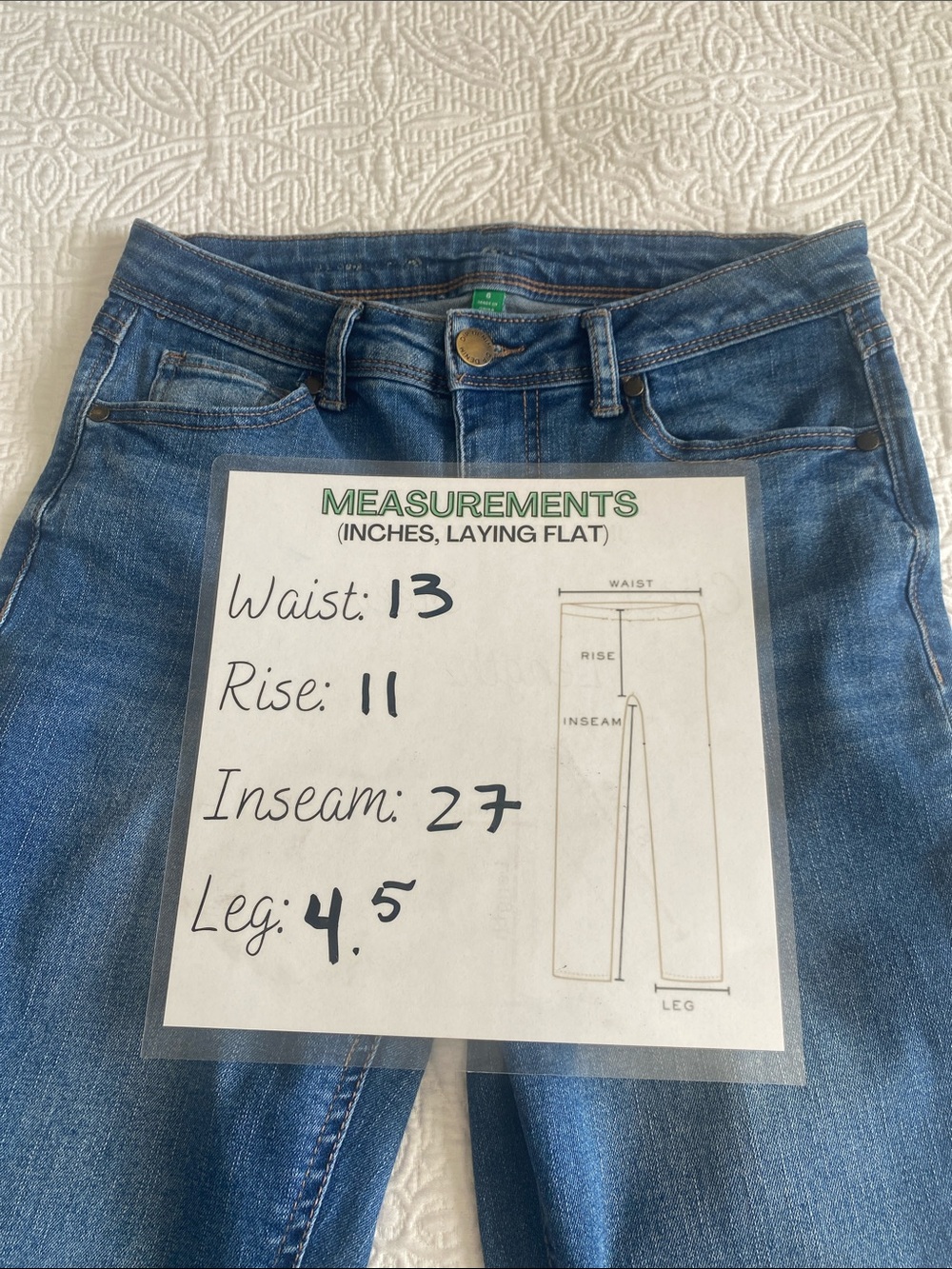 Dip Demim Slim High-Rise Women's Jeans in Medium Blue Sz 6 - Picture 7 of 13